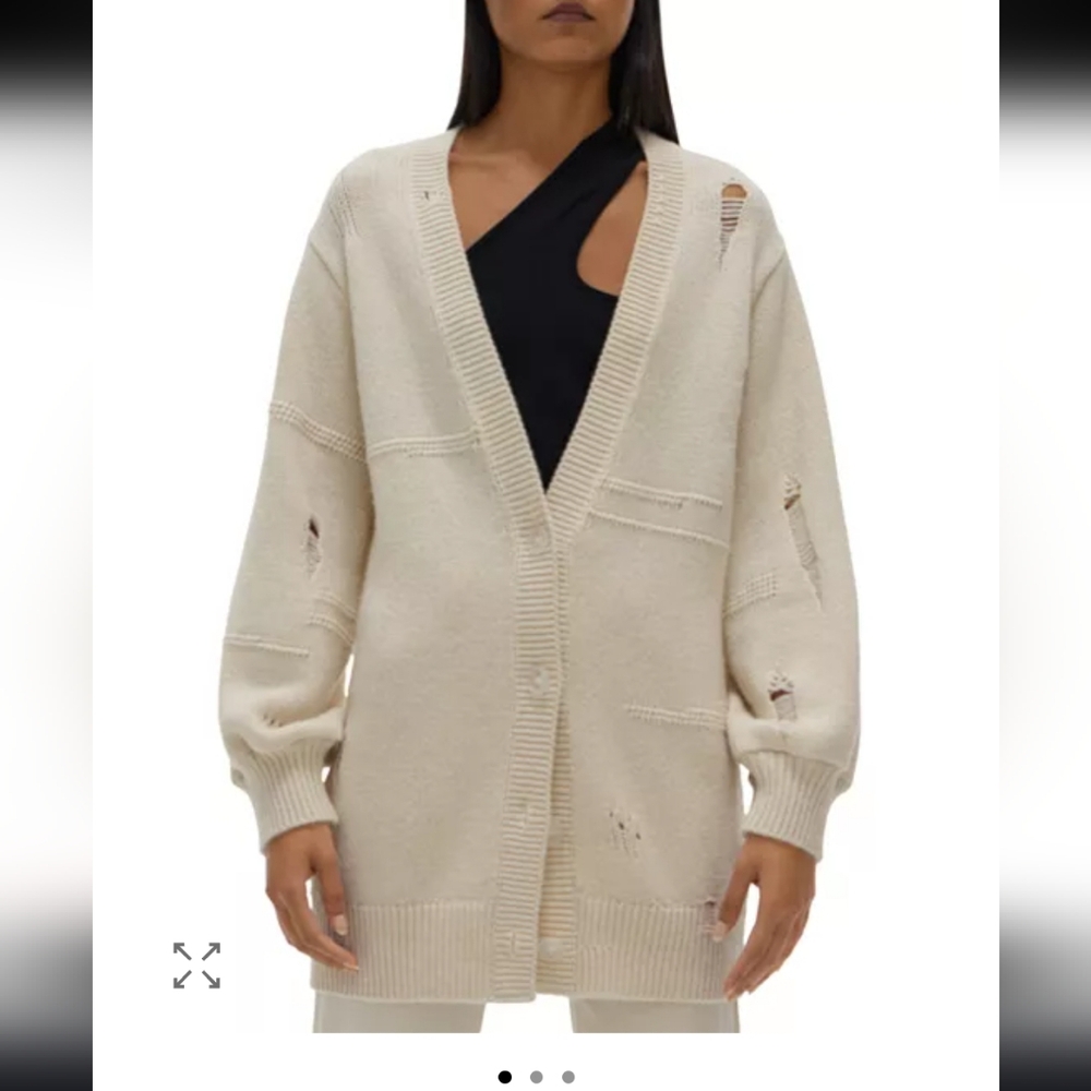 Nwots Hemut Lang Distressed Cardigan